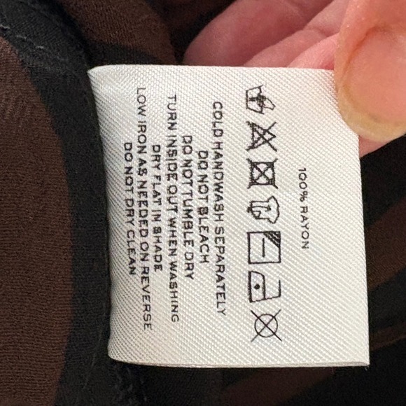 Faithfull the Brand Havana Striped Wide Leg Palazzo Pants Size S Espresso Black - Picture 9 of 10